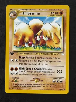 Pokemon Piloswine 36/64 Neo Revelation 1st Edition Regular Uncommon 90HP - Image 1
