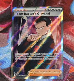 Pokemon Team Rocket's Giovanni 225/182 Destined Rivals Ultra Rare Holo Trainer - Image 1