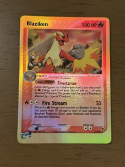 2003 Pokemon TCG Blaziken 3/109 EX Ruby & Sapphire Reverse Holo Rare NM - Image 1