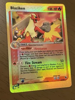 2003 Pokemon TCG Blaziken 3/109 EX Ruby & Sapphire Reverse Holo Rare NM - Image 2