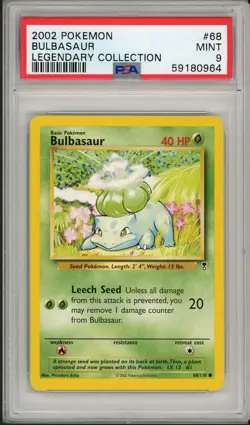 2002 Pokemon Legendary Collection Bulbasaur #68 PSA 9 - Image 1
