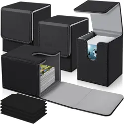 Sturdy Leather Magnetic Card Deck Box - Fits 400+ Trading Cards Classic Style - Image 3