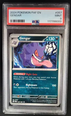 PSA 9 MINT Gengar 057/091 Scarlet & Violet PAF Paldean Fates Pokemon Graded Card - Image 1