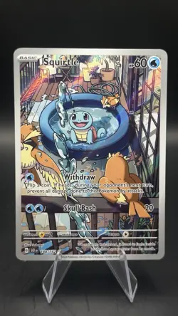 Pokemon Squirtle TCG Full Art Holo Card 148/142 Stellar Crown Illustration Rare - Image 1