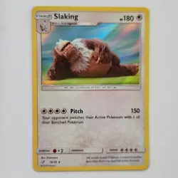 Slaking 18/18 Detective Pikachu Rare Holo Pokemon Card NEAR MINT - Image 1