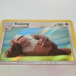 Slaking 18/18 Detective Pikachu Rare Holo Pokemon Card NEAR MINT - Image 3
