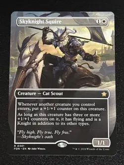 MTG Foundations Skyknight Squire Borderless 0301 NM Rare - Image 1