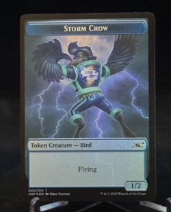 MTG Magic the Gathering UNF Unfinity Foil Zombie Employee / Storm Crow - Token - Image 2
