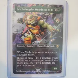 Michelangelo, Weirdness to 11 (Borderless) MTG TMNT Rare 0214 - Image 1