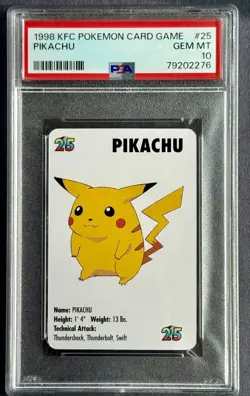 1998 KFC Pokemon Card Game Pikachu #25 PSA 10 GEM MINT POP 97 - Image 1