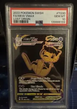 2022 POKEMON SWORD & SHIELD LOST ORIGIN #TG30 FULL ART/MEW VMAX PSA 10 - Image 1