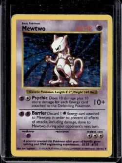 1999 Pokemon Shadowless Mewtwo Holo #10/102 - Image 1