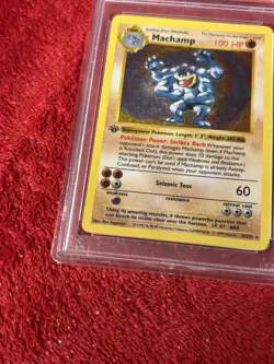 Pokemon Machamp Base Set Shadowless 1st Edition Holo Rare #8 PSA 4 - Image 4