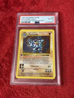 Pokemon Machamp Base Set Shadowless 1st Edition Holo Rare #8 PSA 4 - Image 5