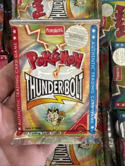Pokemon Booster Pack Meowth Thunderbolt Funskool India 2004 Sealed Rare - Image 1