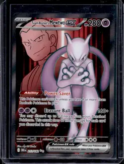 2025 Pokemon Destined Rivals Team Rocket's Mewtwo ex #213/182 - Image 1