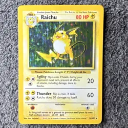 Pokemon TCG Raichu Base Set 14/102 Holo Rare 80 HP Thunder 1999 Wizards - Image 1