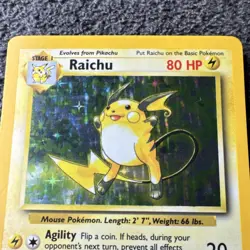 Pokemon TCG Raichu Base Set 14/102 Holo Rare 80 HP Thunder 1999 Wizards - Image 3
