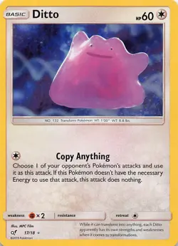 Ditto 17/18 Ultra Rare Detective Pikachu Pokemon Holo Near Mint - Image 1