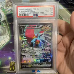 Pokemon PAR EN Roaring Moon ex Special Illustration Rare SIR 251/182 PSA 10 GEM - Image 1