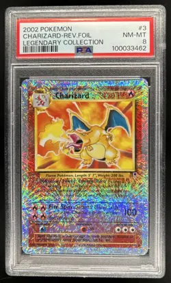 2002 Pokemon Legendary Collection Charizard Reverse Holo #3/110 PSA 8 - Image 1