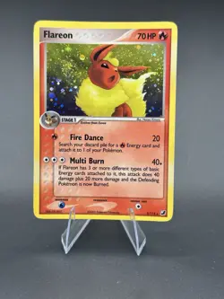 Damaged 2005 Pokemon EX Unseen Forces Flareon 5/115 Holo Rare - Image 1
