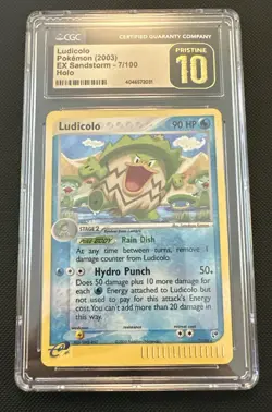 CGC Pristine 10 Ludicolo 7/100 Holo Pokemon EX Sandstorm Card - Image 1
