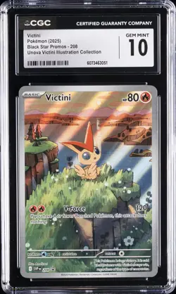 2025 POKEMON BLACK STAR PROMOS #208 VICTINI CGC 10 GEM MINT - Image 1