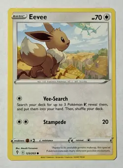 Pokemon TCG: Eevee - 125/203 - 2021 Sword & Shield: Evolving Skies SWSH07:EVS C - Image 1
