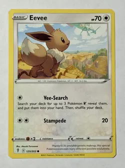 Pokemon TCG: Eevee - 125/203 - 2021 Sword & Shield: Evolving Skies SWSH07:EVS C - Image 2