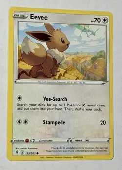 Pokemon TCG: Eevee - 125/203 - 2021 Sword & Shield: Evolving Skies SWSH07:EVS C - Image 3
