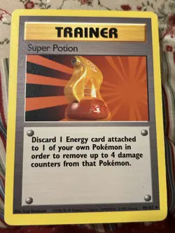 Super Potion 90/102 Shadowless Base Set Uncommon WOTC 1999 Pokemon Card MP-HP - Image 1