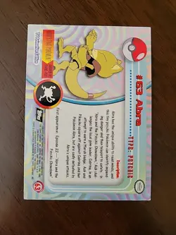 MP! RAYS HOLO 1999 Topps Pokemon Series 1 - Abra #63 Black Logo - Image 2