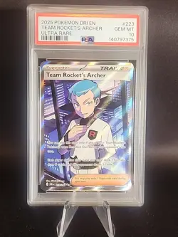 2025 Pokemon Destined Rivals Team Rocket's Archer Ultra Rare 223/182 PSA 10 - Image 1