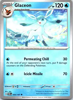 Glaceon 054/167 Uncommon Twilight Masquerade Pokemon NM - Image 1
