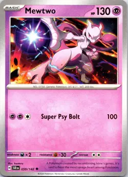 Mewtwo 59/142 Uncommon Stellar Crown Pokemon NM - Image 1