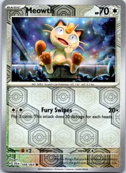 Meowth 048/064 Common Shrouded Fable Pokemon Reverse Holo NM - Image 1