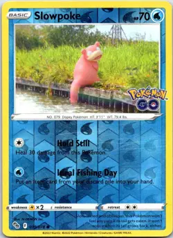 Slowpoke 019/078 Common Pokemon GO Pokemon Reverse Holo MP - Image 1