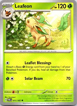 Leafeon 011/167 Uncommon Twilight Masquerade Pokemon NM - Image 1