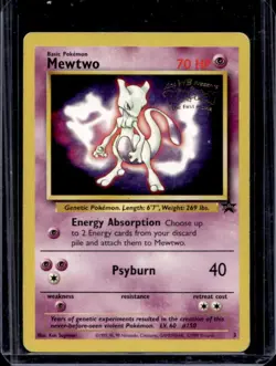 1999 Pokemon Wizards Black Star Promos Mewtwo #3 - Image 1