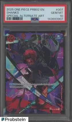 2025 One Piece PRB02 EN Shanks Special Alternate Art #007 PSA 10 GEM MINT - Image 1
