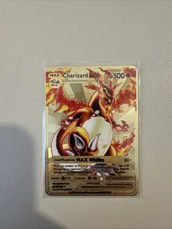 Pokemon TCG Gold Charizard DX Metal Card Ultra Premium Collection Custom Fan Art - Image 1