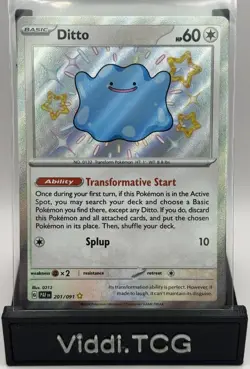Ditto 201/091 Paldean Fates Baby Shiny Holo Rare Pokemon TCG Card - Image 1