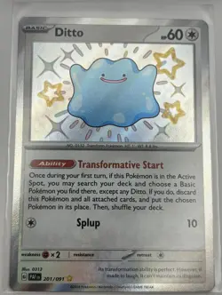 Ditto 201/091 Paldean Fates Baby Shiny Holo Rare Pokemon TCG Card - Image 4
