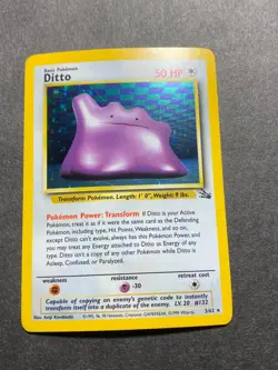 Ditto 3/62 Fossil Holo Pokemon TCG 199 RARE - Image 1