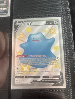 Pokemon TCG Ditto v Shining Fates Holo Rare Card SV118/SV122 Near Mint Condition - Image 1