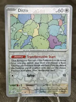 Pokemon TCG Ditto Scarlet & Violet-151 132/165 Reverse Holo Holo Rare - Image 1