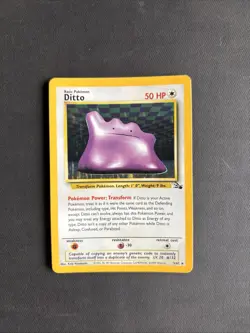 Pokemon TCG Ditto 3/62 Fossil Holo Rare Unlimited holo Vintage 1999 WOTC - PLAYD - Image 1
