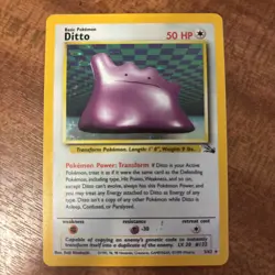 Pokemon TCG Ditto 3/62 Holo Rare Unlimited WOTC Fossil - LP - Image 2