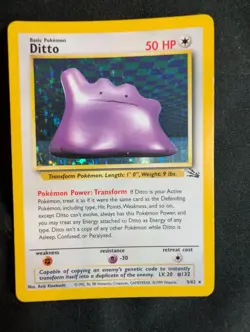 Pokemon TCG Ditto Fossil 3/62 Holo Unlimited Holo Rare LP Lightly Played - Image 2